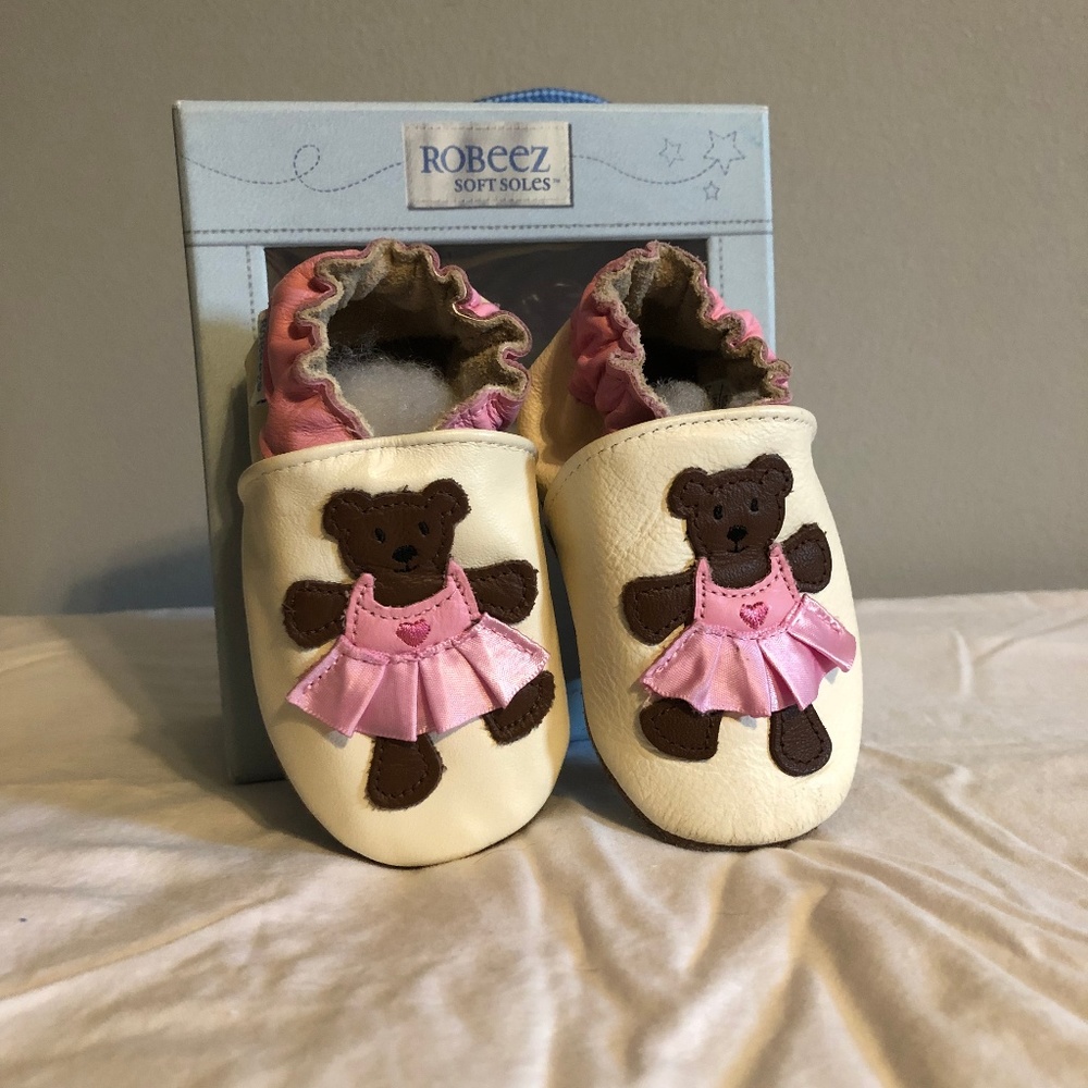 Robeez Ballerina Bear Soft-Soled Shoes Size 6-12
